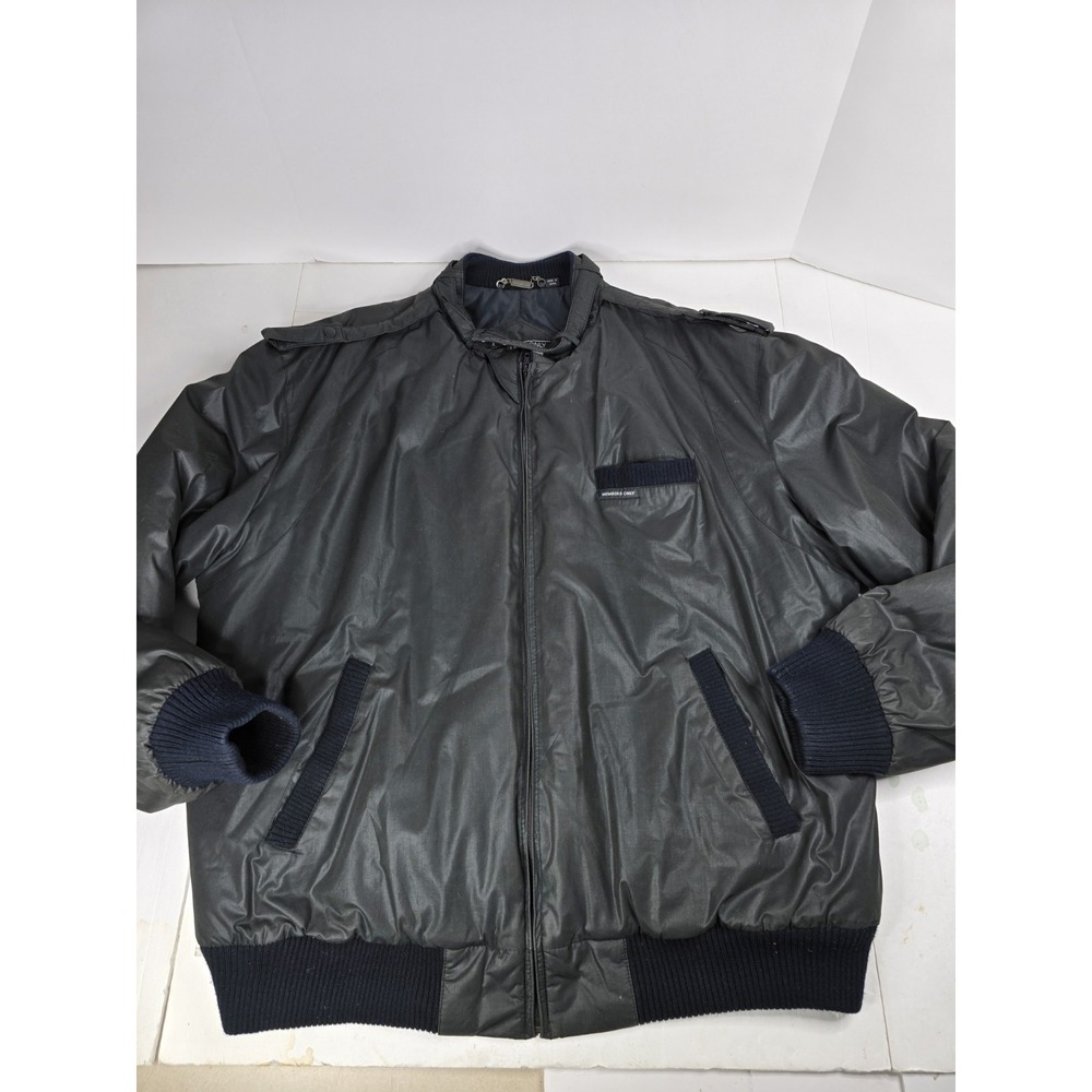 Members Only VTG Coat Mens‎ XXT Black Zip Puffer Racer Motorcycle Jacket